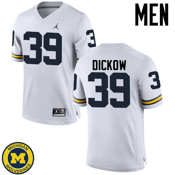 Men Michigan Wolverines #39 Spencer Dickow White High School Jersey